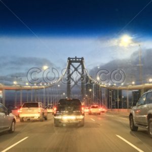 Driving in a Car towards San Francisco, California on a pretty spooky Bay Bridge in Twilight - CO88.co