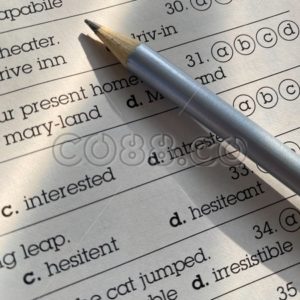 Multiple Choice Question Standardized English Test Practice for 6th Grade with grey colored Pencil - CO88.co