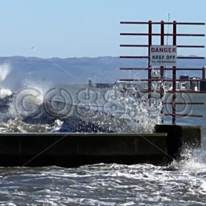 Danger – Keep Off – No Trespassing – Oyster Point Marina Seawall during King Tide on a Windy Day - CO88.co